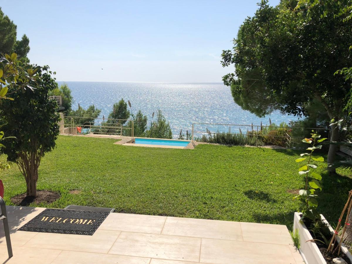 Villaparadiso Beach Front Villa Makris Gialos 阿尔戈斯托利翁 外观 照片